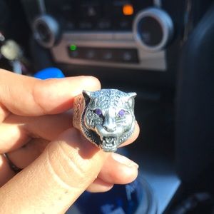 gucci garden feline head ring